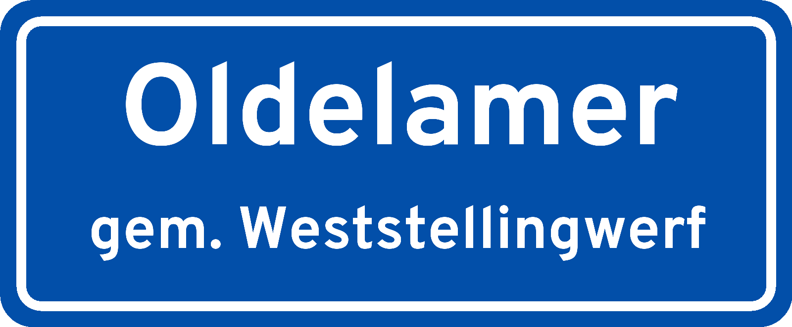 Plaatsnaambord Oldelamer gemeente Weststellingwerf