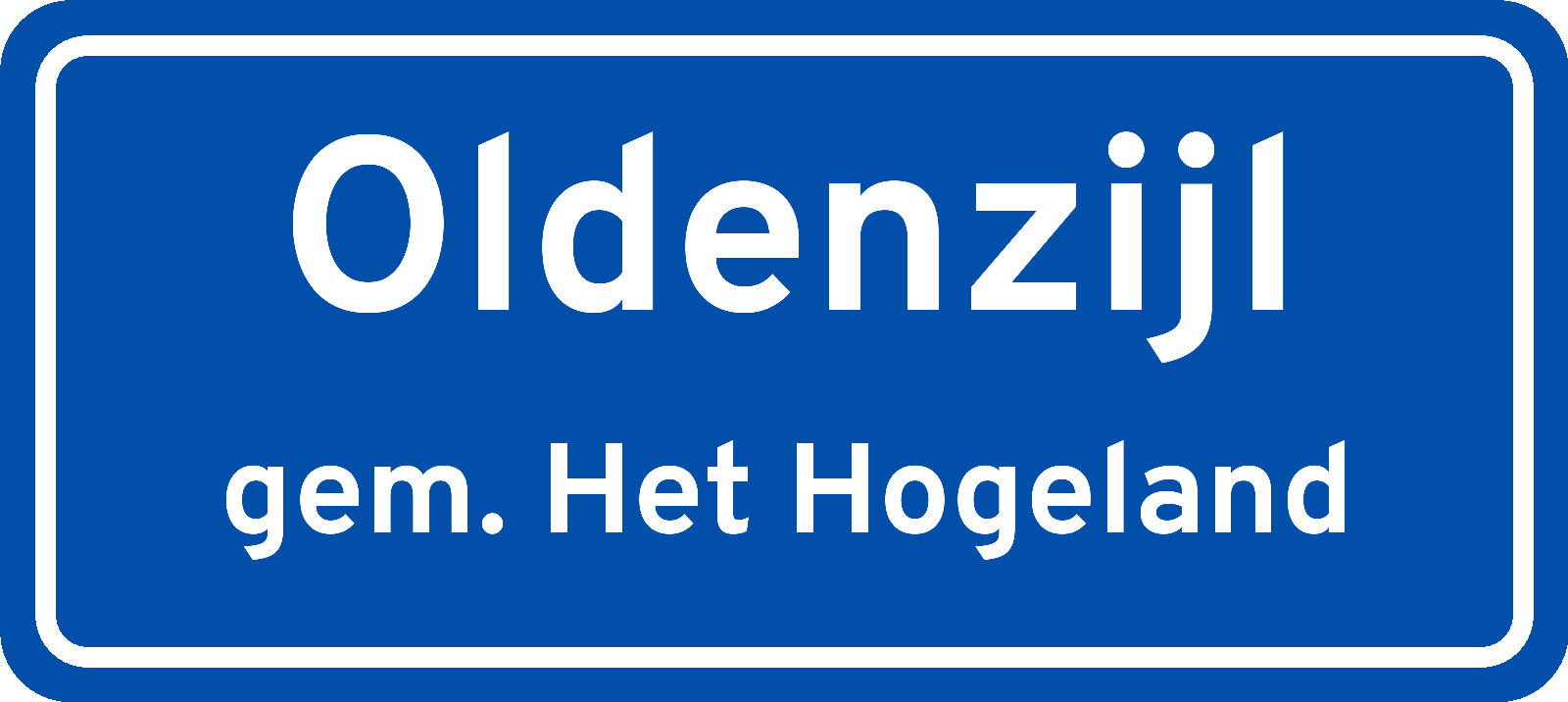 Plaatsnaambord Oldenzijl gemeente Het Hogeland