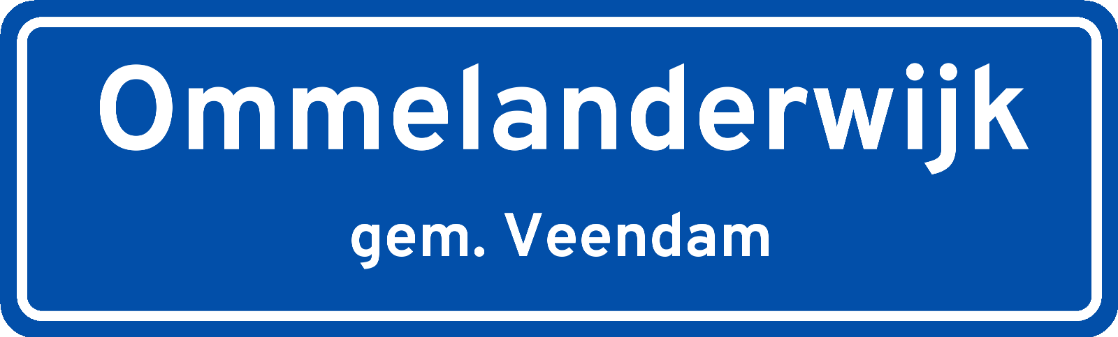 Plaatsnaambord Ommelanderwijk gemeente Veendam