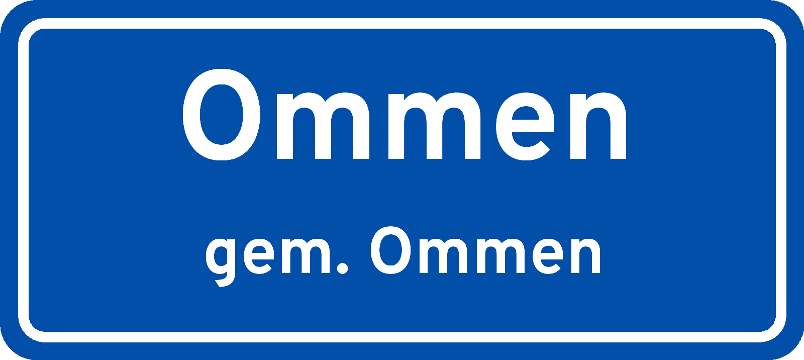 Plaatsnaambord Ommen gemeente Ommen