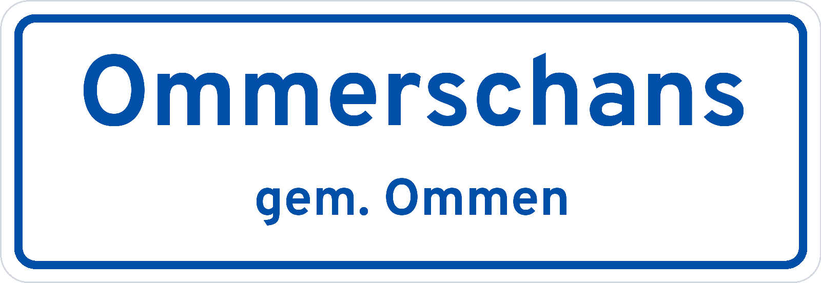 Plaatsnaambord Ommerschans gemeente Ommen