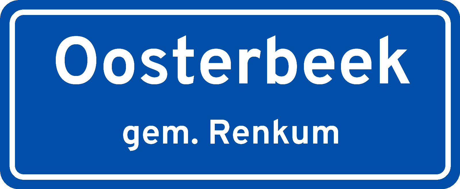 Plaatsnaambord Oosterbeek gemeente Renkum