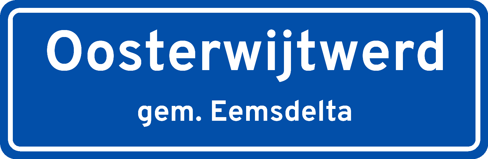 Plaatsnaambord Oosterwijtwerd gemeente Eemsdelta