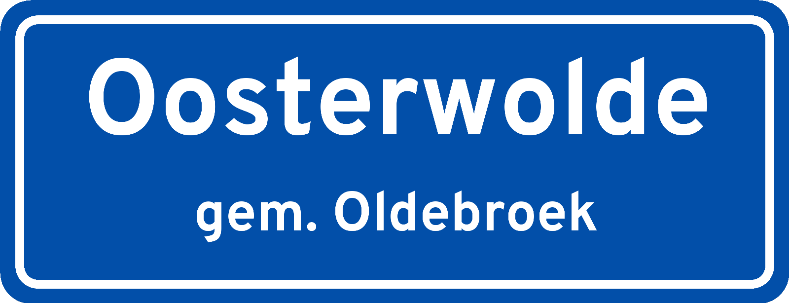Plaatsnaambord Oosterwolde gemeente Oldebroek