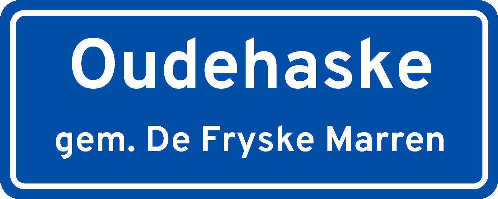 Plaatsnaambord Oudehaske gemeente De Fryske Marren
