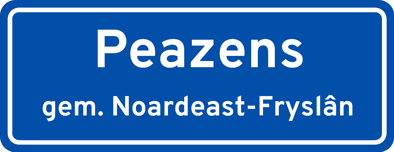 Plaatsnaambord Peazens gemeente Noardeast-Fryslân