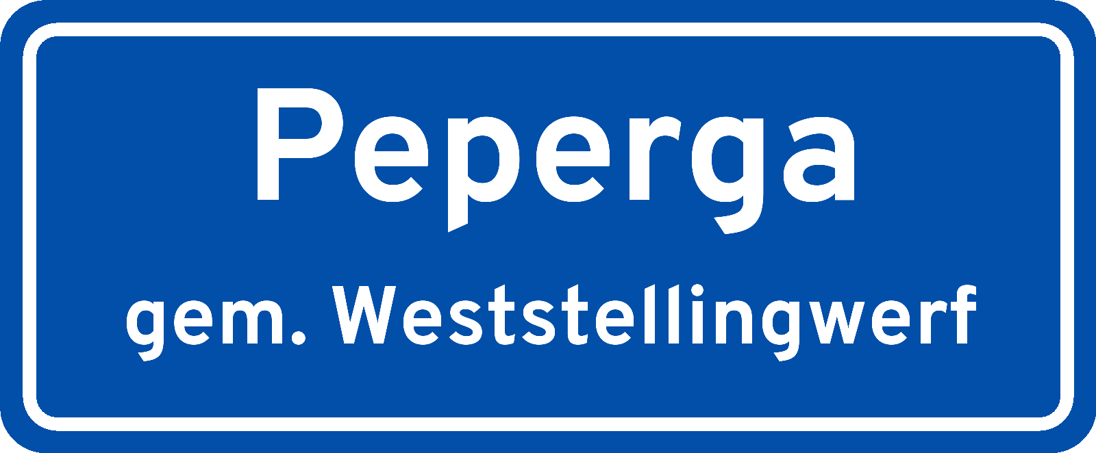 Plaatsnaambord Peperga gemeente Weststellingwerf