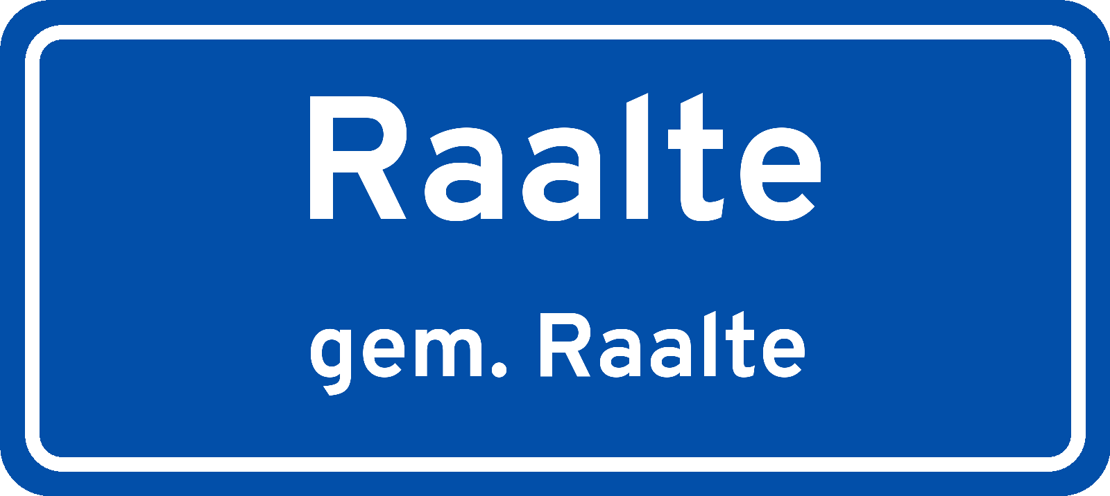 Plaatsnaambord Raalte gemeente Raalte
