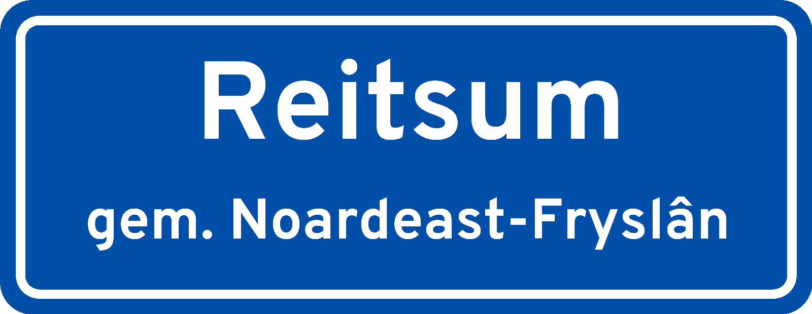 Plaatsnaambord Reitsum gemeente Noardeast-Fryslân