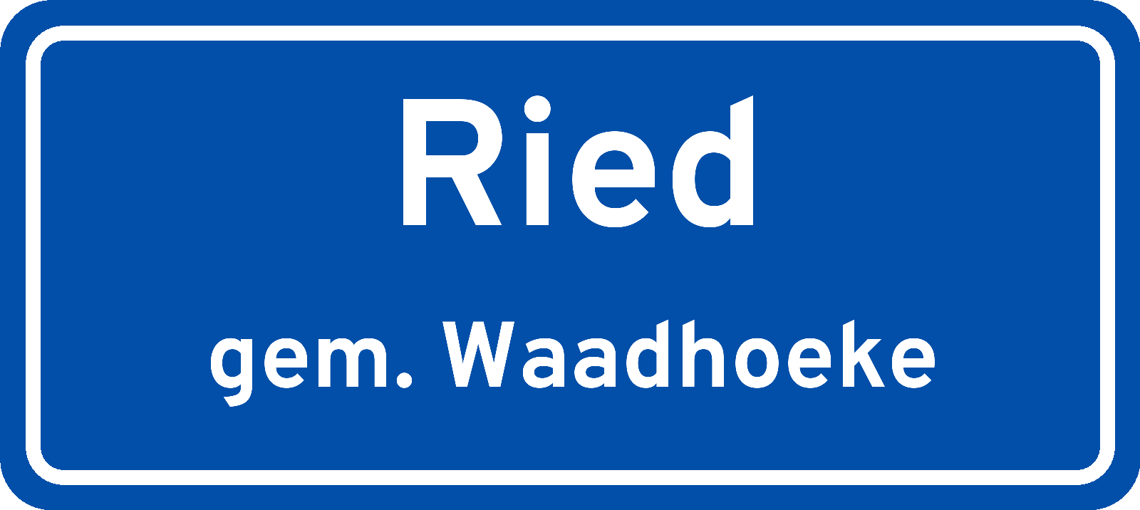 Plaatsnaambord Ried gemeente Waadhoeke