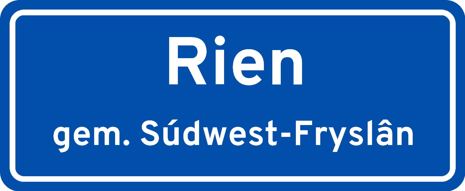 Plaatsnaambord Rien gemeente Súdwest-Fryslân