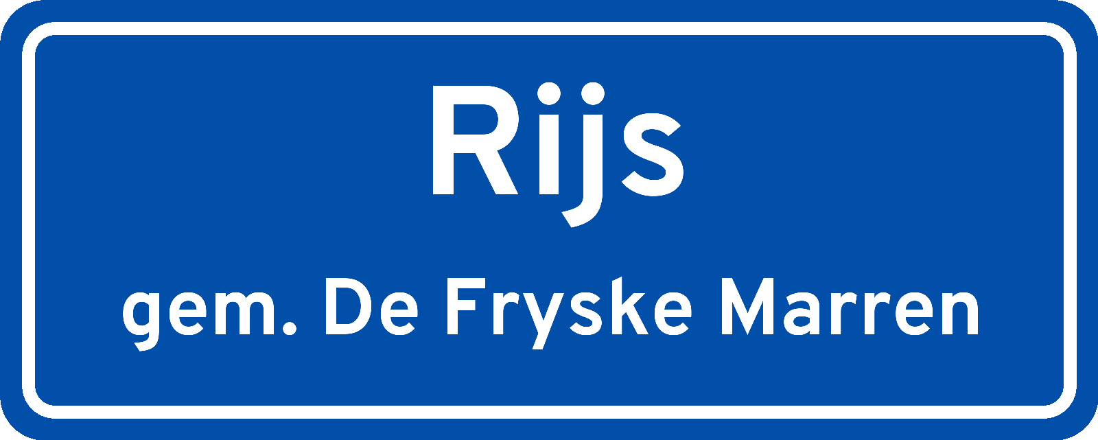 Plaatsnaambord Rijs gemeente De Fryske Marren