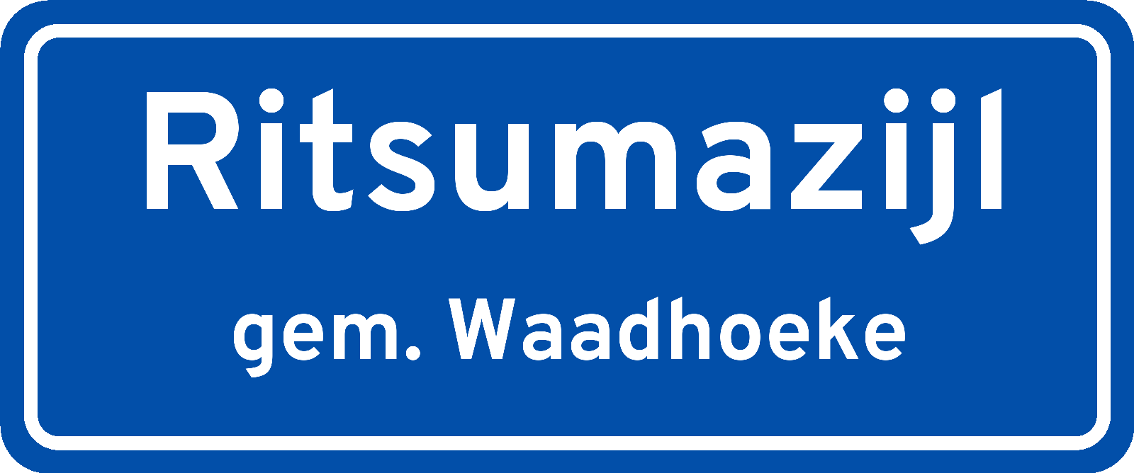Plaatsnaambord Ritsumazijl gemeente Waadhoeke