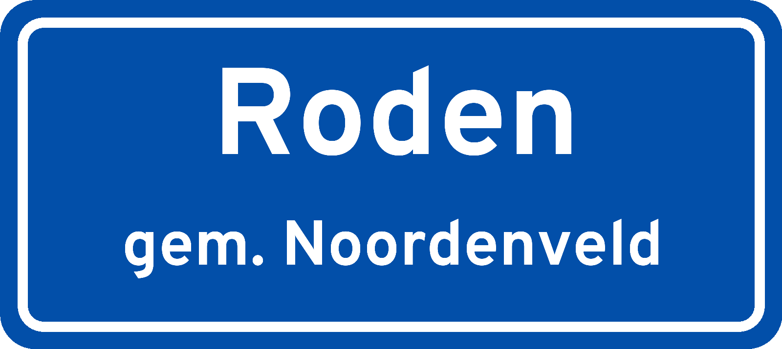 Plaatsnaambord Roden gemeente Noordenveld