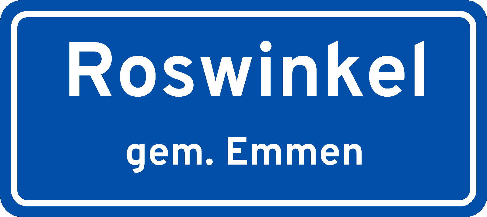Plaatsnaambord Roswinkel gemeente Emmen