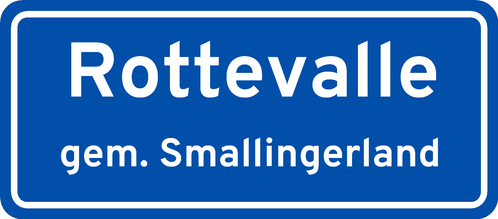 Plaatsnaambord Rottevalle gemeente Smallingerland