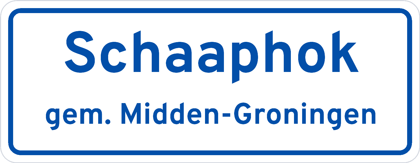 Plaatsnaambord Schaaphok gemeente Midden-Groningen