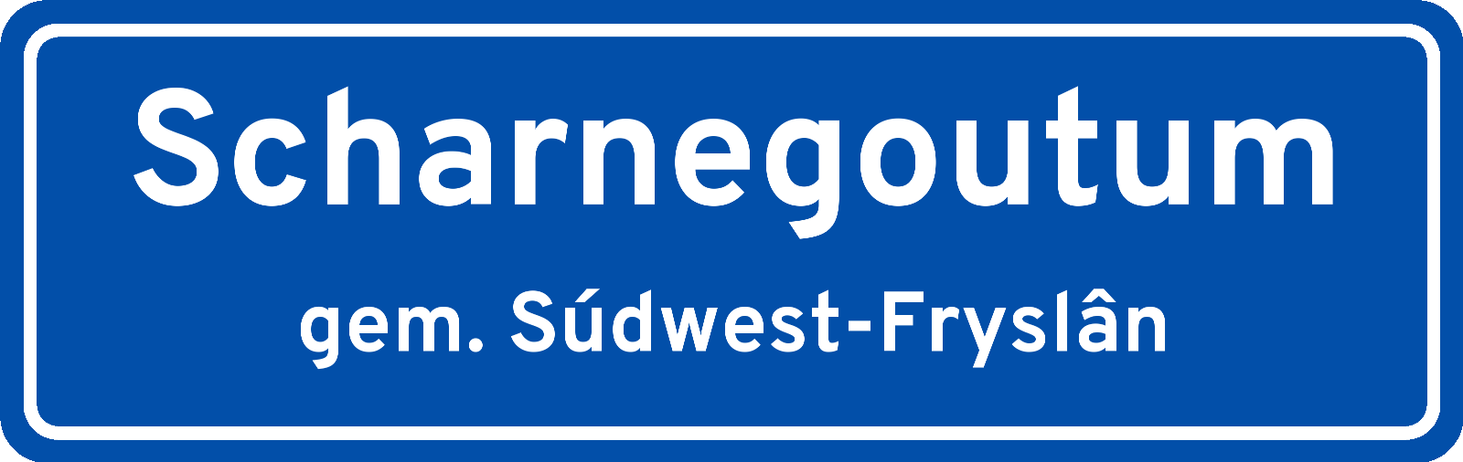 Plaatsnaambord Scharnegoutum gemeente Súdwest-Fryslân