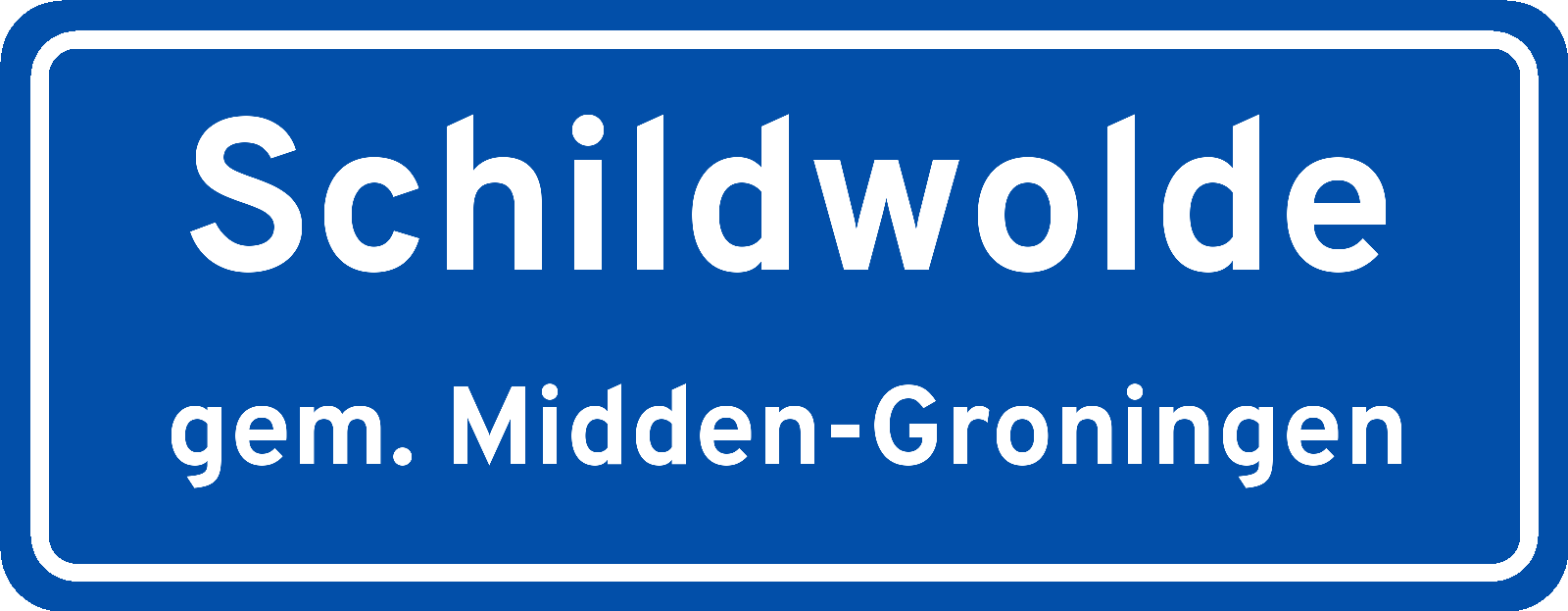 Plaatsnaambord Schildwolde gemeente Midden-Groningen