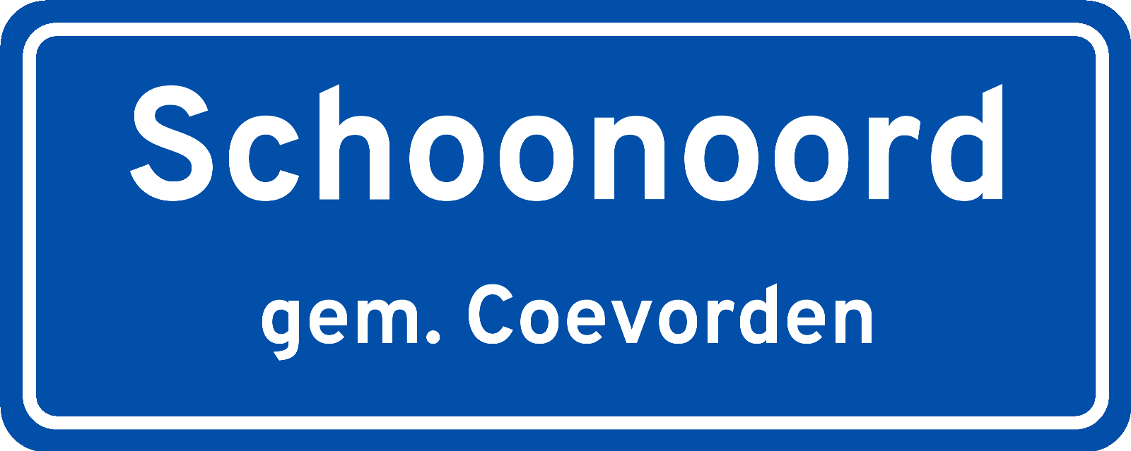 Plaatsnaambord Schoonoord gemeente Coevorden