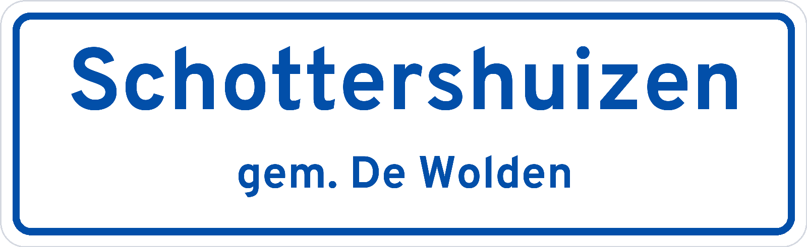 Plaatsnaambord Schottershuizen gemeente De Wolden