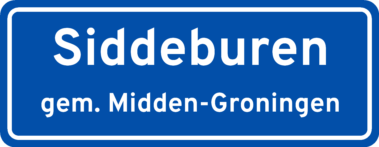 Plaatsnaambord Siddeburen gemeente Midden-Groningen