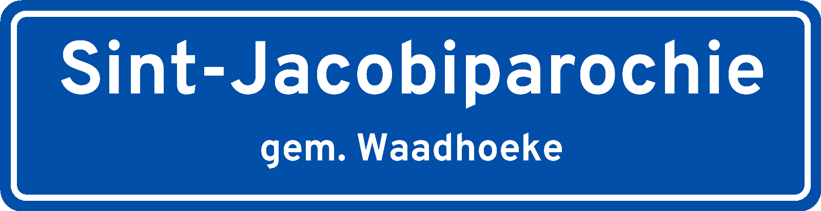 Plaatsnaambord Sint-Jacobiparochie gemeente Waadhoeke