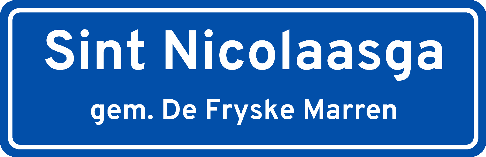 Plaatsnaambord Sint Nicolaasga gemeente De Fryske Marren