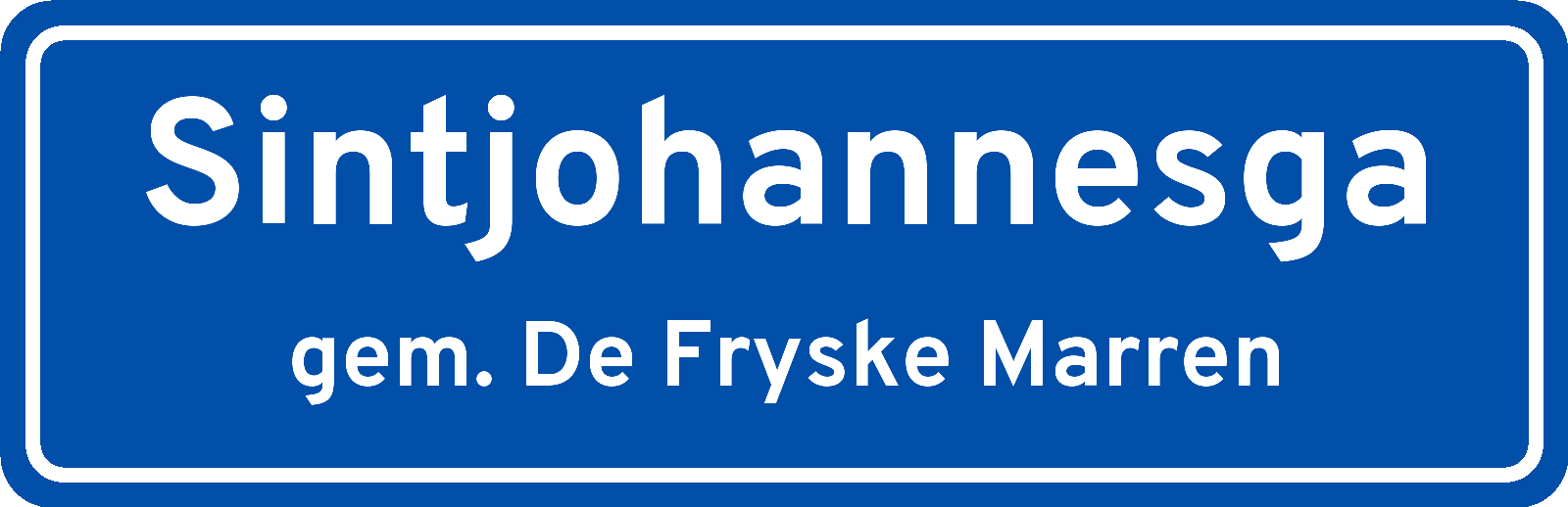 Plaatsnaambord Sintjohannesga gemeente De Fryske Marren