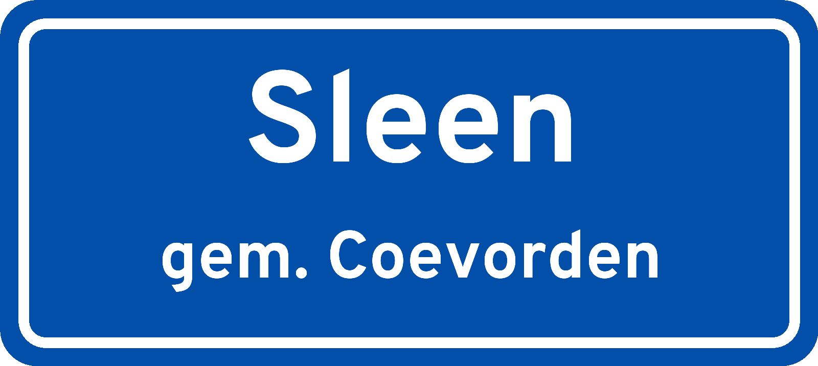Plaatsnaambord Sleen gemeente Coevorden