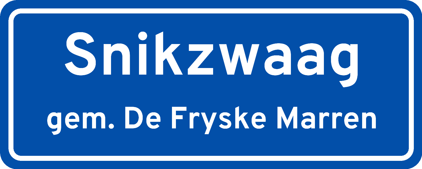 Plaatsnaambord Snikzwaag gemeente De Fryske Marren