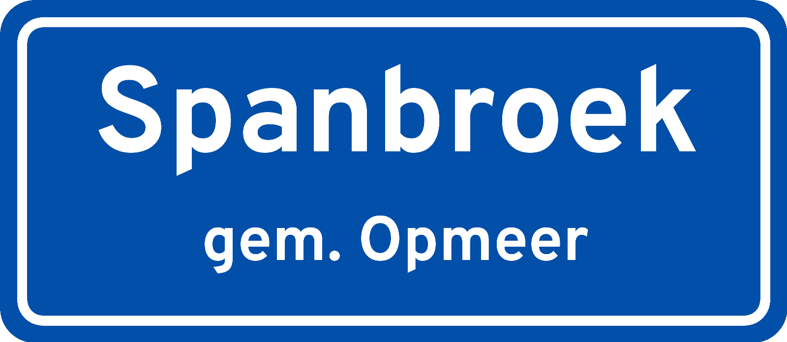 Plaatsnaambord Spanbroek gemeente Opmeer