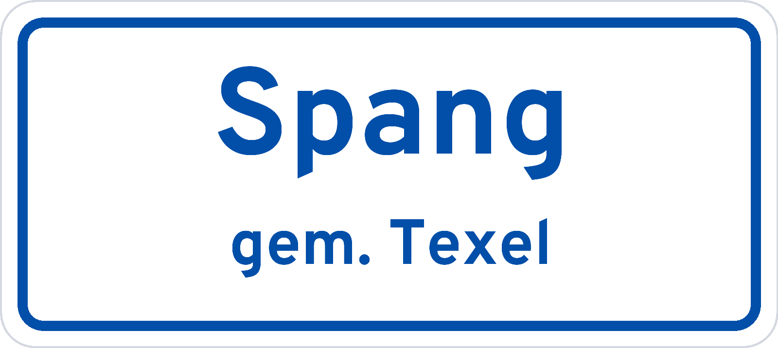 Plaatsnaambord Spang gemeente Texel