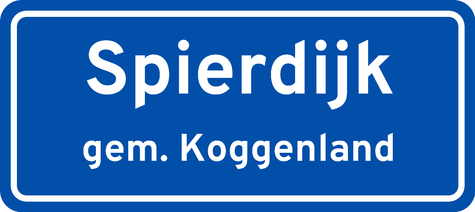 Plaatsnaambord Spierdijk gemeente Koggenland