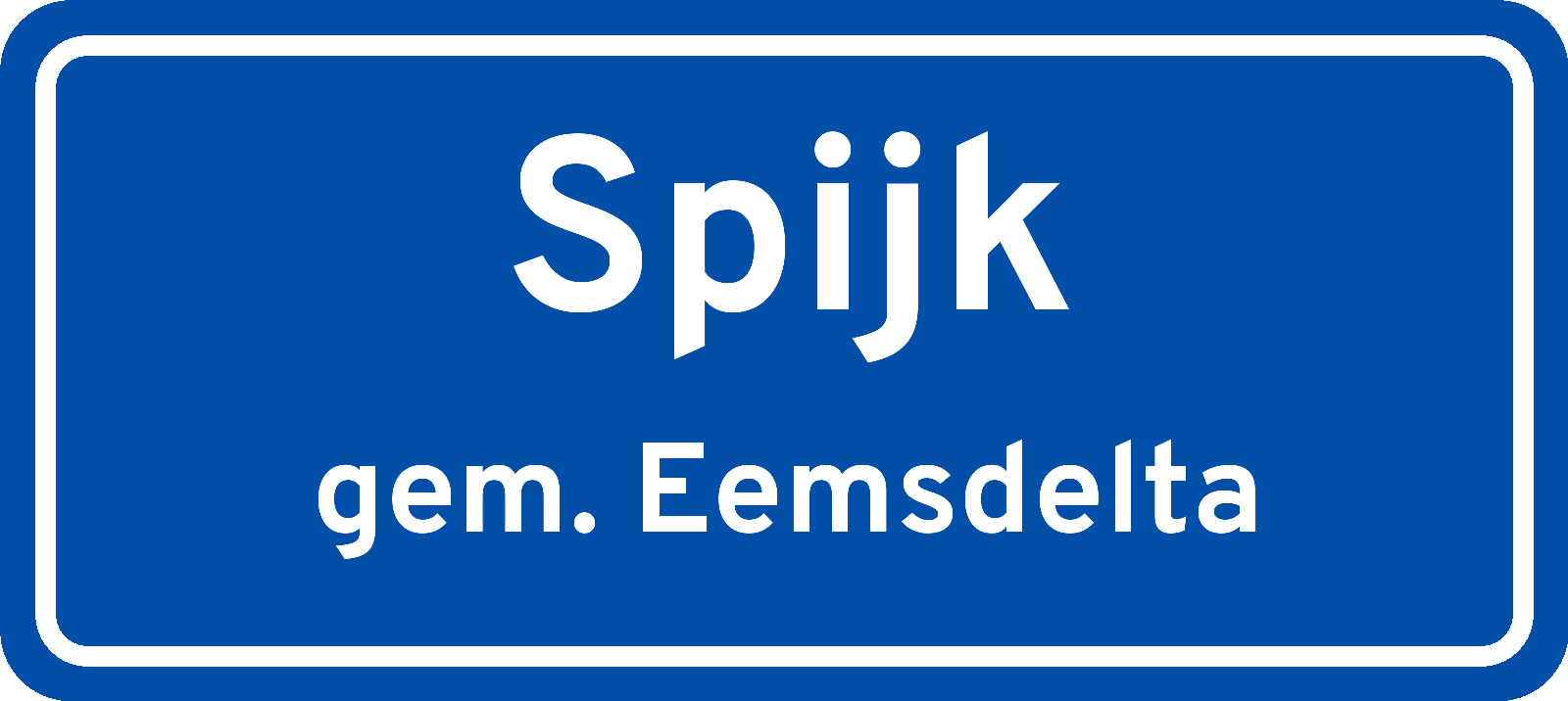 Plaatsnaambord Spijk gemeente Eemsdelta