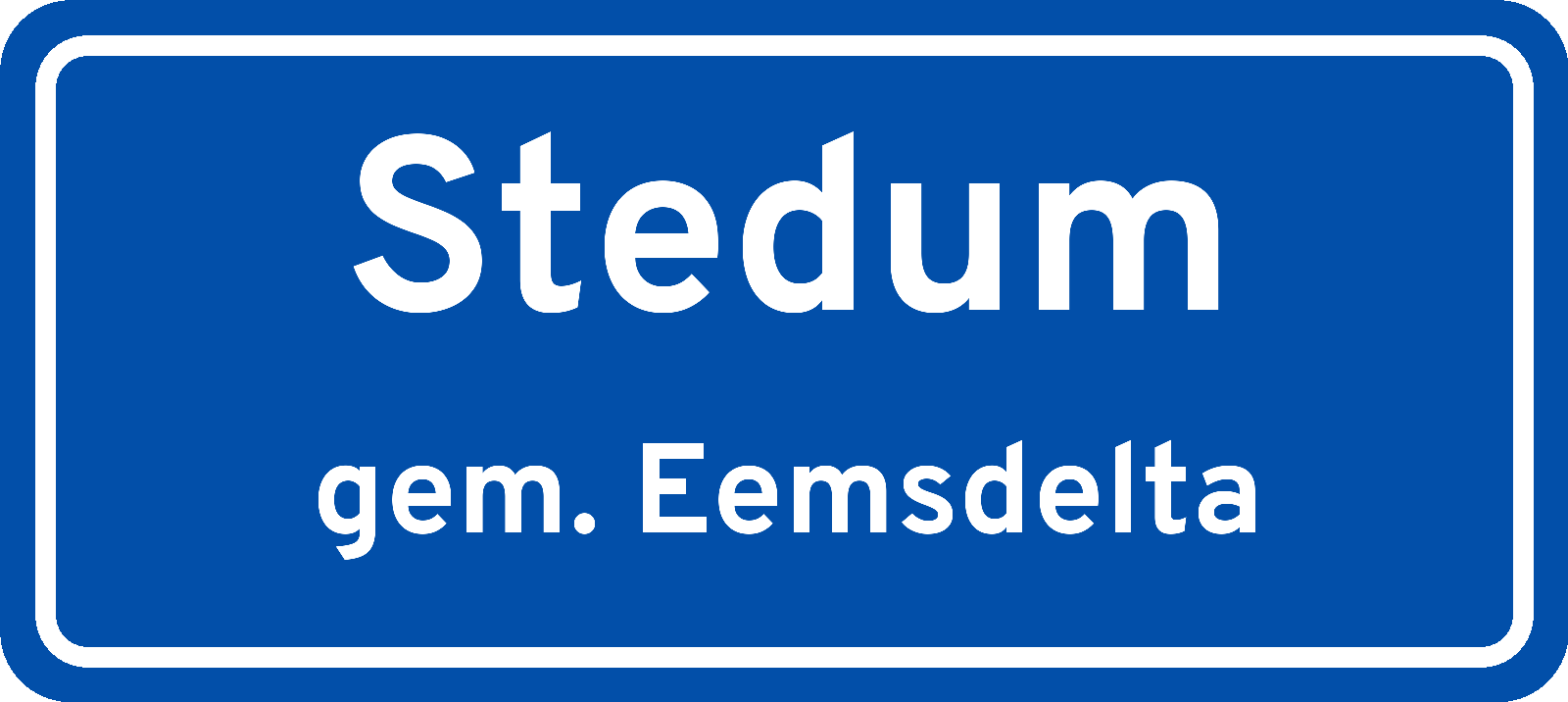 Plaatsnaambord Stedum gemeente Eemsdelta