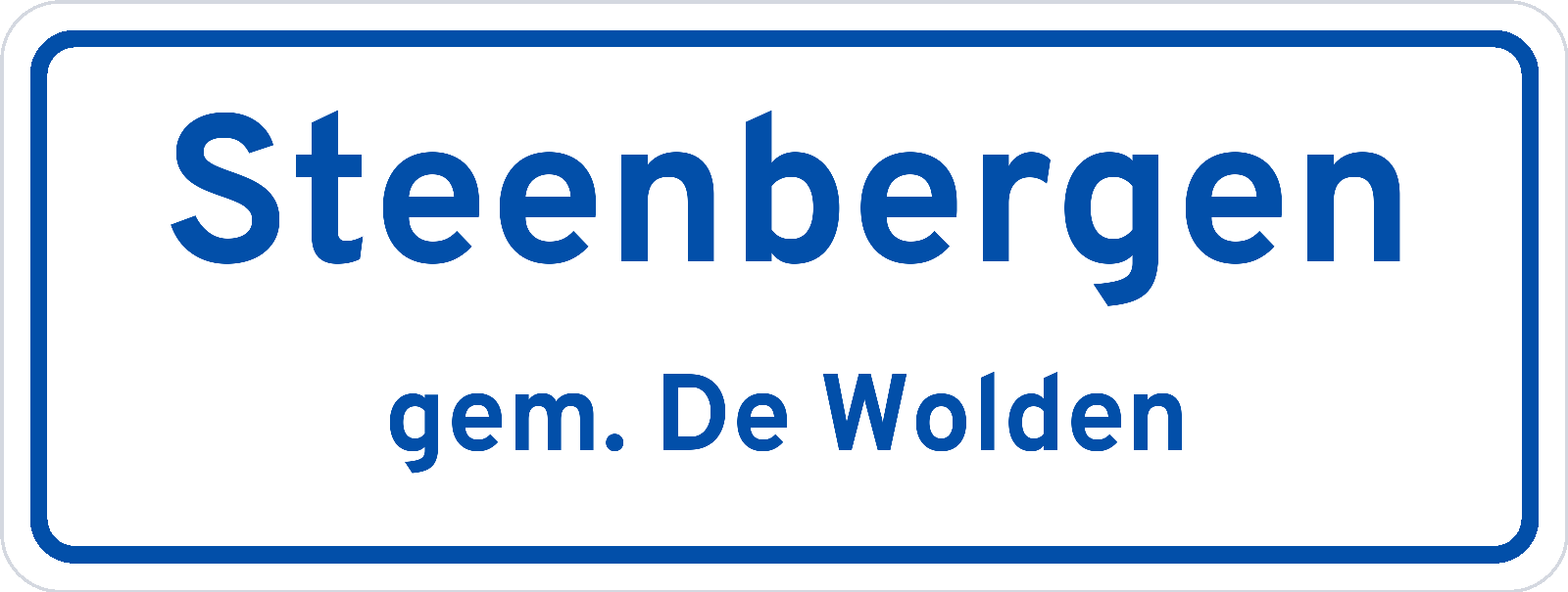 Plaatsnaambord Steenbergen gemeente De Wolden