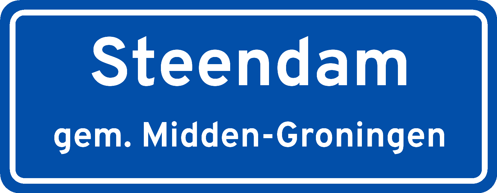 Plaatsnaambord Steendam gemeente Midden-Groningen