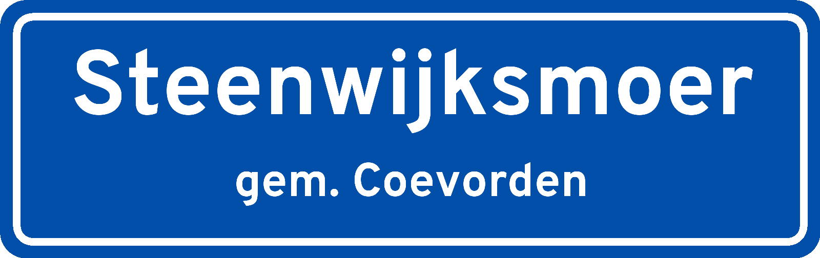 Plaatsnaambord Steenwijksmoer gemeente Coevorden
