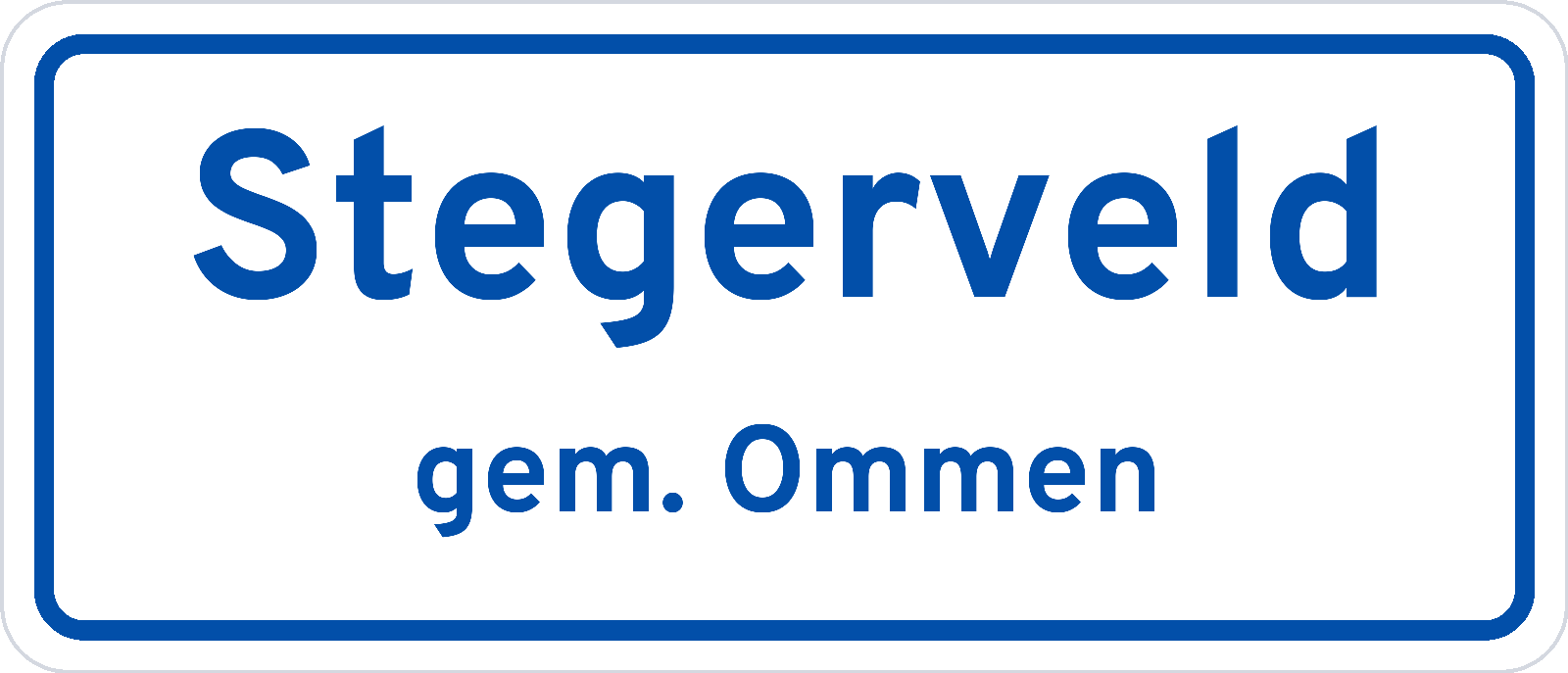 Plaatsnaambord Stegerveld gemeente Ommen