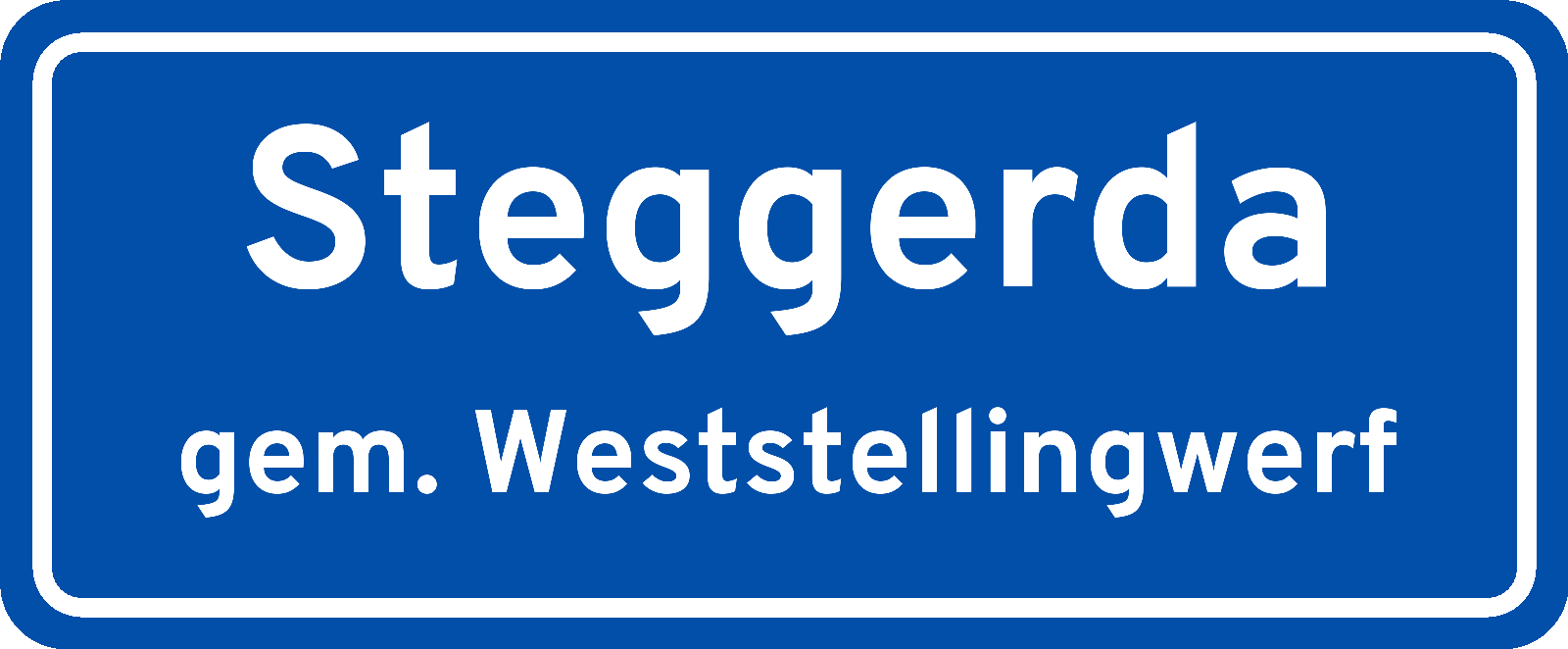 Plaatsnaambord Steggerda gemeente Weststellingwerf