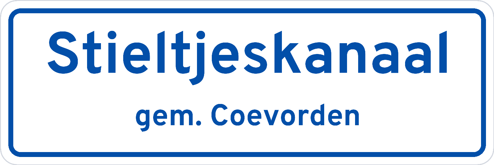 Plaatsnaambord Stieltjeskanaal gemeente Coevorden