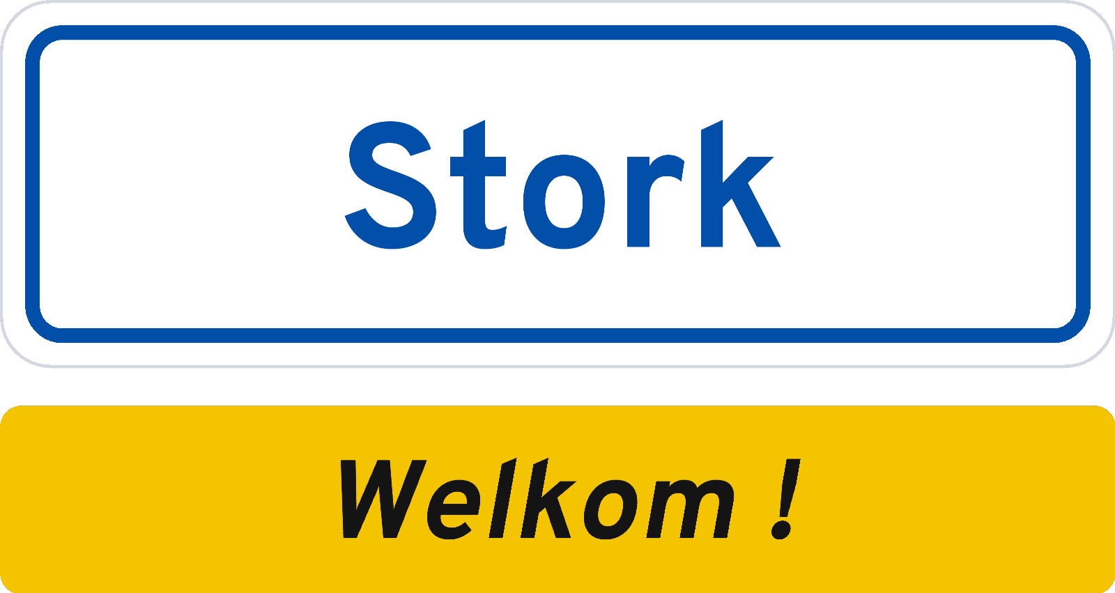 Welkomstbord Stork