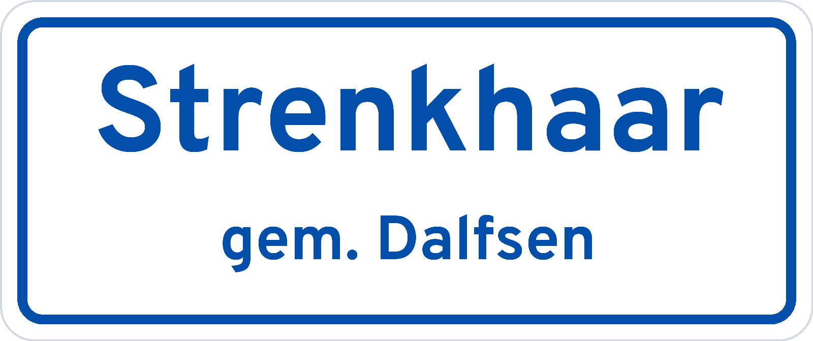 Plaatsnaambord Strenkhaar gemeente Dalfsen