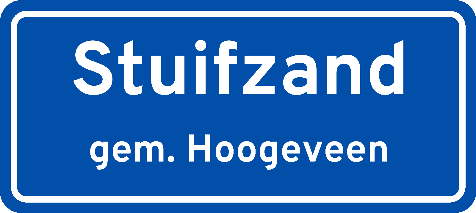 Plaatsnaambord Stuifzand gemeente Hoogeveen