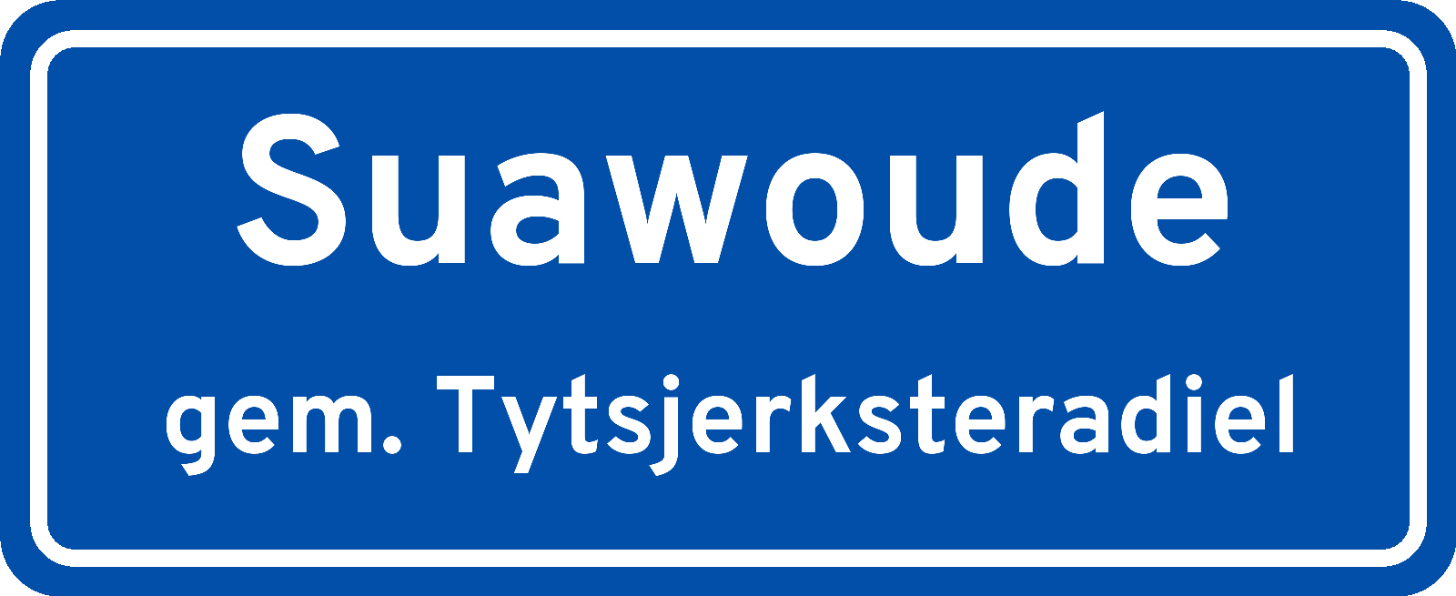 Plaatsnaambord Suawoude gemeente Tytsjerksteradiel