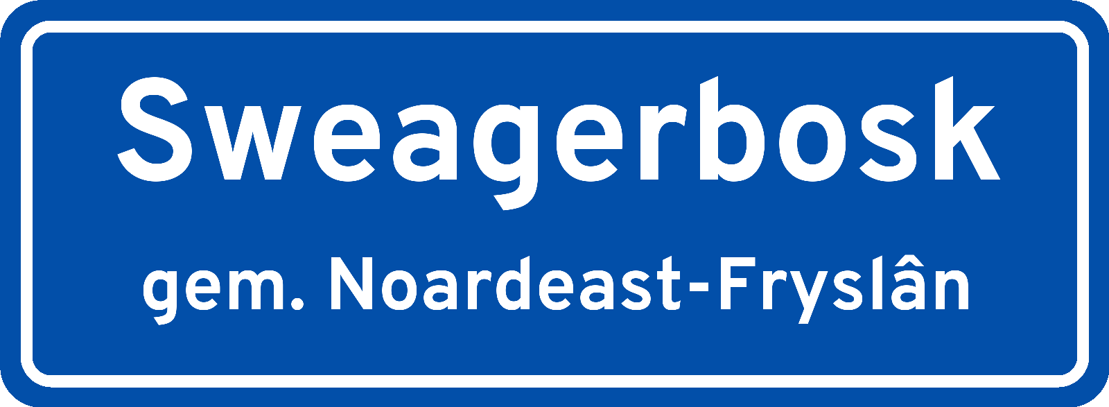 Plaatsnaambord Sweagerbosk gemeente Noardeast-Fryslân