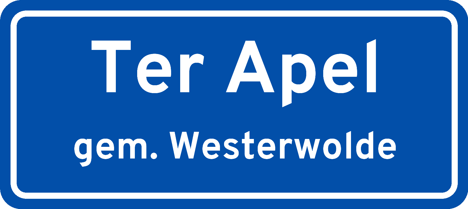 Plaatsnaambord Ter Apel gemeente Westerwolde