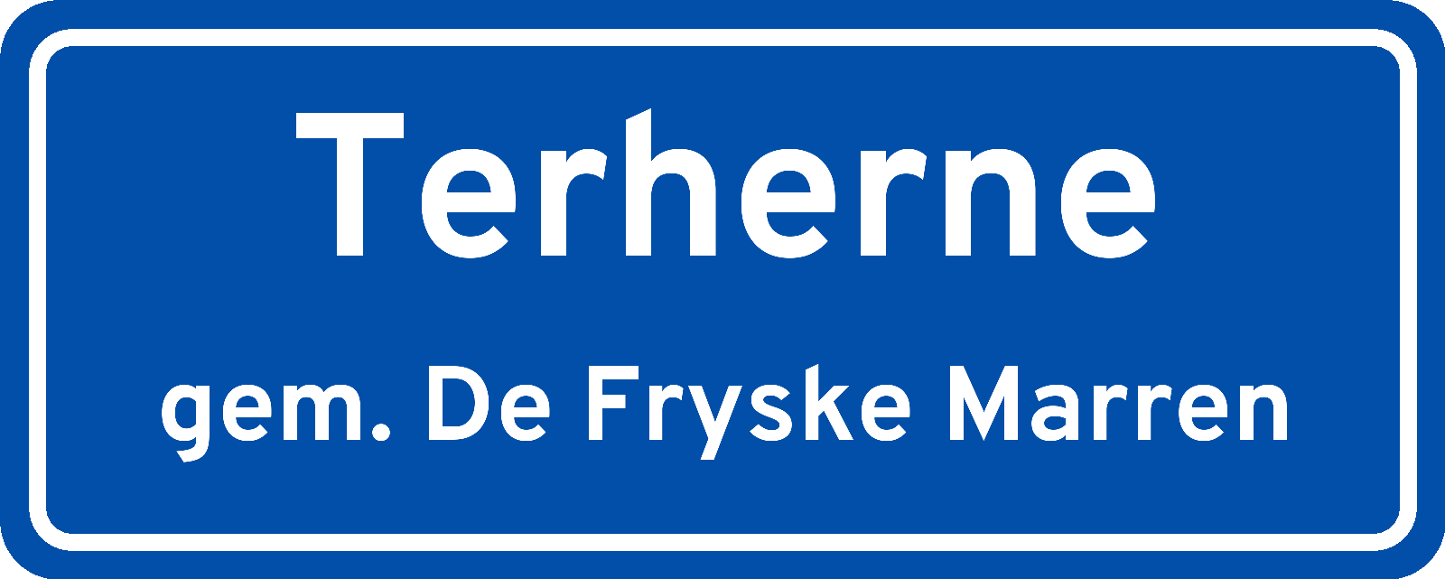 Plaatsnaambord Terherne gemeente De Fryske Marren