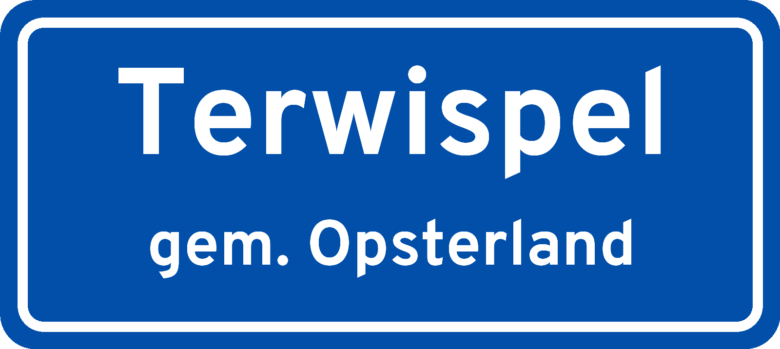 Plaatsnaambord Terwispel gemeente Opsterland